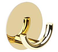 Smandy Crochet Mural Adhésif en Alliage de Zinc, Idéal pour Ranger Vêtements, Manteaux et Parapluies dans la Salle de Bain ou la cuisine. Installation Vis et perçage. (GOLD)