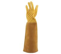 Smandy de Taille de Roses, de Jardinage en Cuir de Mouton, Longueur du Coude 46 à 47 Cm, Coussin de Paume Résistant à la Perforation, Protection de l'avant-bras pour Rosiers, Arbustes, Cueillette (S)