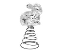 Smandy Décoration de Sommet d'arbre de Lapin Disco, Miroir argenté Brillant, Décor de Pâques pour la Maison, Fête de Vacances, Festive (B)