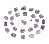 Smandy Ensemble de 25 Pierres Runiques en Cristal avec Symboles Gravés, Pendule en Cristal et Sac de Rangement pour la Divination, la Méditation, la Guérison des Chakras et la (Améthyste avec Pendule)