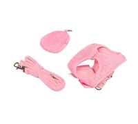 Smandy Ensemble de Laisse de Harnais pour Chien Mignon avec Nœud Décoration en pour Petits Chiens Chats Polyester Respirant et Durable Idéal pour Les Promenades Quotidiennes (S)