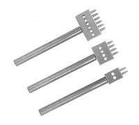 Smandy Ensemble de Poinçons pour Trous en Cuir, Outil de Poinçonnage D'espacement, Kit de Poinçonnage pour L'artisanat du Cuir avec Poinçon en Acier, Tailles 4mm 5mm 6mm 8mm 3 Pièces (Espacement 5mm