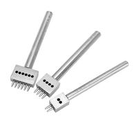 Smandy Ensemble de Poinçons pour Trous en Cuir, Outil de Poinçonnage D'espacement, Kit de Poinçonnage pour L'artisanat du Cuir avec Poinçon en Acier, Tailles 4mm 5mm 6mm 8mm 3 Pièces (Espacement 4mm