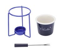 Smandy Ensemble de Tasses à Fondue au Chocolat, Casseroles et Ensembles, Tasse avec Fourchettes, Mini Chauffe-beurre pour Fête, Ensemble de Tasses à Fondue au Chocolat, Tasse à en Céramique Nan (BLUE)