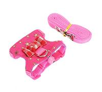 Smandy Ensemble Laisse et Harnais pour Furet, Matériau en Maille Douce, Gilet Confortable Réglable pour Petits Animaux comme Les Hamsters et Les Chinchillas, pour la Marche en Plein Air (M)