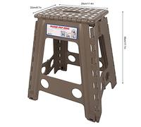 Smandy Escabeau Pliable Portable, Gain de Place, Boucle de sécurité, Conception Antidérapante, Idéal pour Une Utilisation Intérieure et Extérieure (Café Noir à Taches Blanches)