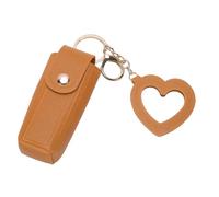 Smandy Étui à Rouge à Lèvres avec Miroir, Porte-Monnaie Portable en Cuir PU, Porte-clés pour Rouge à Lèvres pour Femmes, Organisation et Transport de Voyage (Yellow)