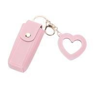 Smandy Étui à Rouge à Lèvres avec Miroir, Porte-Monnaie Portable en Cuir PU, Porte-clés pour Rouge à Lèvres pour Femmes, Organisation et Transport de Voyage (Pink)