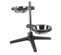 Smandy Gamelles Surélevées Réglables en Hauteur pour Chien, Support de Gamelle surélevé en Acier Inoxydable avec 2 Gamelles, Base Antidérapante, Conception de Levage pour la Nourriture et l'eau, pour