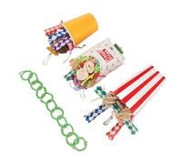 Smandy Jouet de Tasse de Recherche de Nourriture coloré, Jouet Multifonctionnel de Déchiquetage d'oiseau avec du Bois de Pin pour Le Jeu Interactif de Perruches Tourtereaux