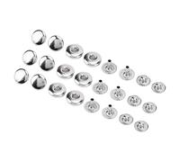 Smandy Kit de 200 Boutons-pression en Cuir de qualité Supérieure, Cuivre Solide, Durable, Lustre Exquis pour Bricolage, Vêtements, Vestes, Sacs en Cuir (SILVER)