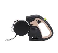 Smandy Laisse Rétractable Double pour Chien avec Lumière et Verrouillage, Laisses Rétractables et Verrouillage, Conception à Démêlage Automatique, Laisse Réfléchissante pour Chiens de Petite et
