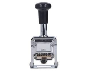 Smandy Machine de Numérotation Automatique à 6 Chiffres, Cadre en Alliage de Zinc avec Poignée en Caoutchouc pour la comptabilité des Médicaments Bancaires