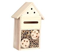Smandy Maison d'abeilles, Maison d'Insectes en Bois de Chandelle Naturelle, Salle 'Insectes pour Soutenir l'écosystème du Jardin, Parfaite pour Les Enfants et Les Bénéfiques (B)
