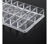 Smandy Organiseur Transparent en Acrylique de 16 Compartiments, Organiseur Compact Plus Grand, avec 16 Casiers Individuels pour Ranger Poudre à Lèvres, Fard à Joues et Poudre à Sourcils