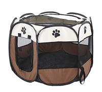 Smandy Parc pour Animaux de Compagnie en Maille Pliable, Tente de Chenil Légère en Tissu Oxford pour Chiots avec Porte à Fermeture éclair Facile d'accès pour Animaux de Petite et Moyenne Taille