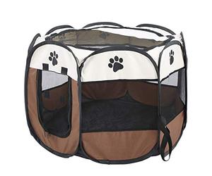 Smandy Parc pour Animaux de Compagnie en Maille Pliable, Tente de Chenil Légère en Tissu Oxford pour Chiots avec Porte à Fermeture éclair Facile d'accès pour Animaux de Petite et Moyenne Taille