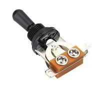 Smandy Pièce de Rechange pour Interrupteur à Bascule de Guitare Sélecteur de Micro à 3 Voies en Métal 2 X 0,8 Pouces avec Pointe Noire Fonctionnement Sensible pour la Réparation de Guitare (BLACK)