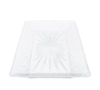 Smandy Plateau de Service en Verre Plateau Rectangulaire pour Buffet Desserts Présentation des Aliments avec un Design Moderne et élégant 11,8 X 6,1 X 1,3 Pouces Lavable au Lave-vaisselle