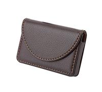 Smandy Porte-Cartes de Visite en Cuir, étui Magnétique Portable pour Cartes de Visite pour Hommes et Femmes avec Doublure Douce pour Poche et Costumes (Café)