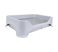 Smandy Porte-tampons de Chien, Plateau de Petit Chiot avec Conception en Maille en Acier Inoxydable, Structure Stable et Facile à Nettoyer, Adaptée aux Petits Animaux de Compagnie Moyens, (Grey)