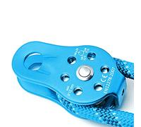 Smandy Poulie Simple pour l'escalade, Alliage d'aluminium, Force de Traction 26KN, Idéale pour les Activités d'escalade et de Transport intensives. (BLUE)