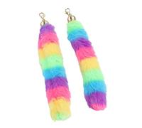 Smandy Recharges de Baguettes de Teaser de Jouets pour Chats, Attaches Arc-en-Ciel en Peluche avec Cloche pour Jouer en Intérieur, Remplacements de Teaser Arc-en-Ciel 10 Pièces de Remplacement de