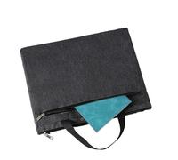 Smandy Sac à Documents Oxford, Porte-documents étanche à Fermeture éclair avec Poignée pour Organisateur de Bureau de Réunion D'affaires, Porte-fichiers Portable 38x30x2cm (BLACK)