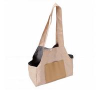 Smandy Sac de Transport pour Chien, Sacs de Transport à Côtés Souples, Fourre-Tout Pliable pour Chiot, Sac à Main pour Petit Chat, Lapin, Voyage, Sortie, Shopping, Métro, Tissu Semblable au Lin,