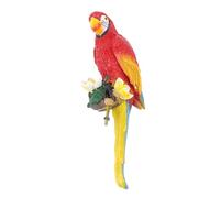 Smandy Sculpture D'ara Rouge, Figurine de Perroquet en Résine Adhésive pour Extérieur, Décoration Murale pour Patio, Pelouse, Intérieur, Idée pour Amoureux des Oiseaux
