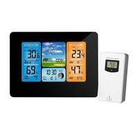 Smandy Station Météo Intérieure sans Fil, Thermomètre d'humidité Extérieur Numérique USB, Moniteur Précis d'humidité de la Température pour la Maison et le Bureau (Smandybdolcn06vt-H46782)