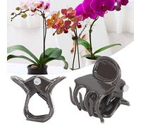 Smandy Support de Tige de Fleur Clip de Plante Pince de Fixation de Plante en Plastique 200 Paquet 1,5 X 1,4 Cm Support de Tige Marron pour Orchidée Cour Jardin Serre Utilisation du marché aux Fleurs