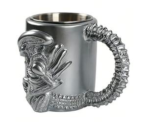 Smandy Tasses Tasse, Tasse à Boire de Boisson de Café de Conception de Nouveauté en Acier Inoxydable pour Le Bureau à Domicile Alien Cartoon Café Alien Film Marchandise (extraterrestre)