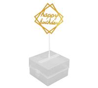 Smandy Tirelire D'Anniversaire, capacité de 20 Sacs Transparents, Décoration de Gâteau de Joyeux Anniversaire, Kit de Retrait de Gâteau D'argent pour Fête
