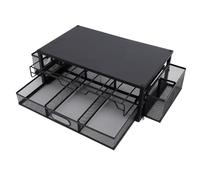 Smandy Tiroirs Extractibles pour Dosettes de café à 2 Niveaux, Support de Dosettes de café de Grande capacité, Peu Encombrant, Accès Facile pour Station de Boissons sur Comptoir (Plaque)