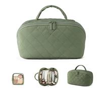 Smandy Trousse de Maquillage Plate, Trousse à Cosmétiques Portable avec Plusieurs Compartiments, Petite Pochette Transparente pour Voyage d'affaires (25 * 14 * 13cm)