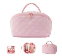 Smandy Trousse de Maquillage Plate, Trousse à Cosmétiques Portable avec Plusieurs Compartiments, Petite Pochette Transparente pour Voyage d'affaires (25 * 14 * 13cm)