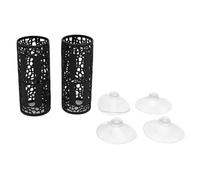 Smandy Tube de Tunnel de Poisson Betta, 2pcs Tunnel Transparent Ensemble pour Le Repos au Poisson D'aquarium et L'enrichissement de l'environnement (Black)