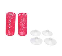Smandy Tube de Tunnel de Poisson Betta, 2pcs Tunnel Transparent Ensemble pour Le Repos au Poisson D'aquarium et L'enrichissement de l'environnement (Rose)