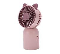 Smandy Ventilateur portable USB rechargeable design chat mignon 1 niveau mini ventilateur main avec base stable pour voyage extérieur enfants