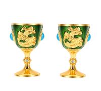 Smandy Vintage Goblet Set Ceremonial Drinking, Vintage pour Boisson (GREEN)