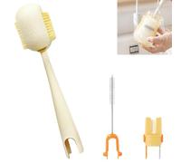 Smaoqingji Brosse Bouteille De Nettoyage Bouteilles Brosses Multifonctions à - Blanc, 4 Pièces, pour d'eau Longue Boisson Lait Verres, Gourde, Pailles en Verre Rinçage Reutilisable Goupillon