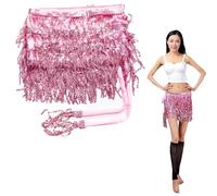 Smaoqingji Femme Tenue Danse Orientale Ceinture - 1 Pièce, Rose, du Ventre Hip Foulard Dames Belly Dance Costume, Women’s Skirt, Wrap Geld écharpe Accessoires Chaîne la Taille Robe