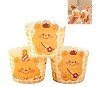 Smaoqingji Muffin Moulds Cake Paper Cupcake Mould - 50 Pièces, Jaunes, Disposable Cupcakes Cases, Adaptés à la Préparation de Cupcakes, Muffins, Pâtisseries et Autres Douceurs Sucrées