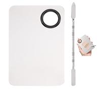 Smaoqingji Spatule Makeup De Maquillage Palettes - set de 2 Pièces, Inoxydable Mélange Palette, Utilisé Pour Mélanger Tous les Produits Cosmétiques, Il Permet Créer Facilement Image Belle Elégante