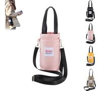 SMAPWRH Qudai Water Bottle Pouch with Strap, Qudai Outdoor Multifunctional Bag, Adjustable Crossbody Portable Multifunctional Bag for Outdoor Hiking Travel (Pink,One Size)