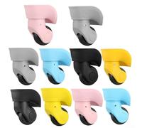 Smarbettiy Paire de roues de rechange pour valise, kit de réparation de roues de valise, roulettes rotatives, en plastique léger et résistant, compatible avec (rose, taille L)