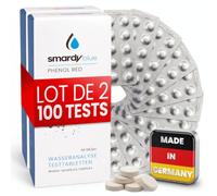 smardy 100 pastilles Phenol Red photomètre, comprimés test pH piscine | Pour Testeurs d'eau Électroniques, Analyse Précise pour Spa, Aquarium & Eau Potable - Made in Germany
