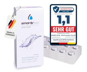 smardy 50 Pastilles CyA-Test Photomètre - Comprimés de Test Acide cyanurique/stabilisateur pour Testeur d'eau Électronique, Analyse Précise Piscine, Spa, Aquarium & Eau Potable - Made in Germany