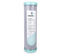 smardy blue CTO-10" Cartouche à bloc de charbon actif 0,5 micron | 2,5 x 10 pouces, pour osmose inverse et filtres d'eau potable, réduit chlore, goûts et odeurs, à changer tous les 6 mois